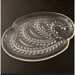 Three (3) vtg Hospitality Snack plates, Product of The Federal glass Co.